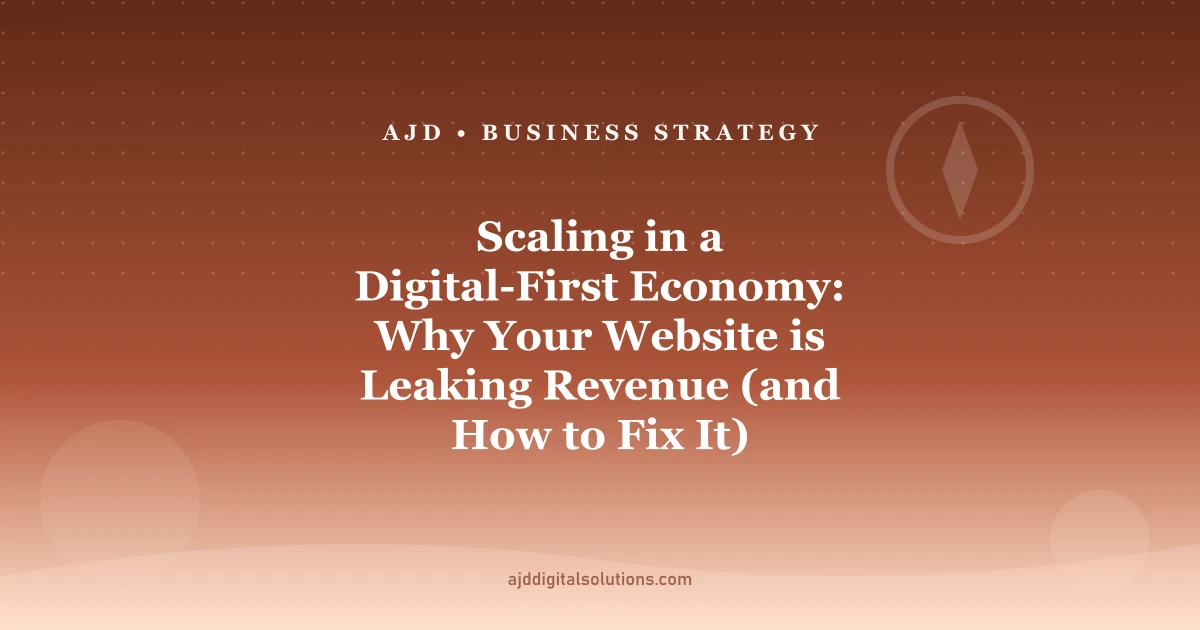 Scaling in a Digital-First Economy: Why Your Website is Leaking Revenue (and How to Fix It)
